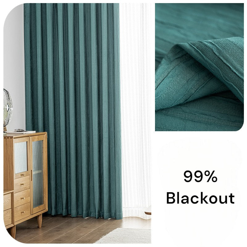 Elsie Embossed Jacquard 100% Blackout Custom Curtains - Thermal Insulated Window Drapes for Bedroom & Living Room - Noise Reducing Room Darkening Curtain Panels
