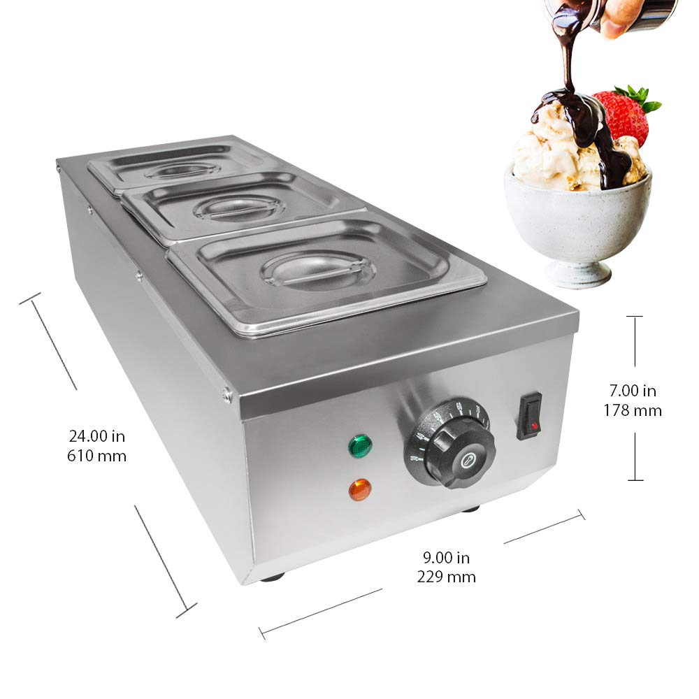 ALDKitchen Electric Chocolate Melting Pot - Professional Candy & Fondue Warmer with Temperature Control (110V) - Perfect for Baking, Candy Making, Chocolate Dipping & Dessert Preparation