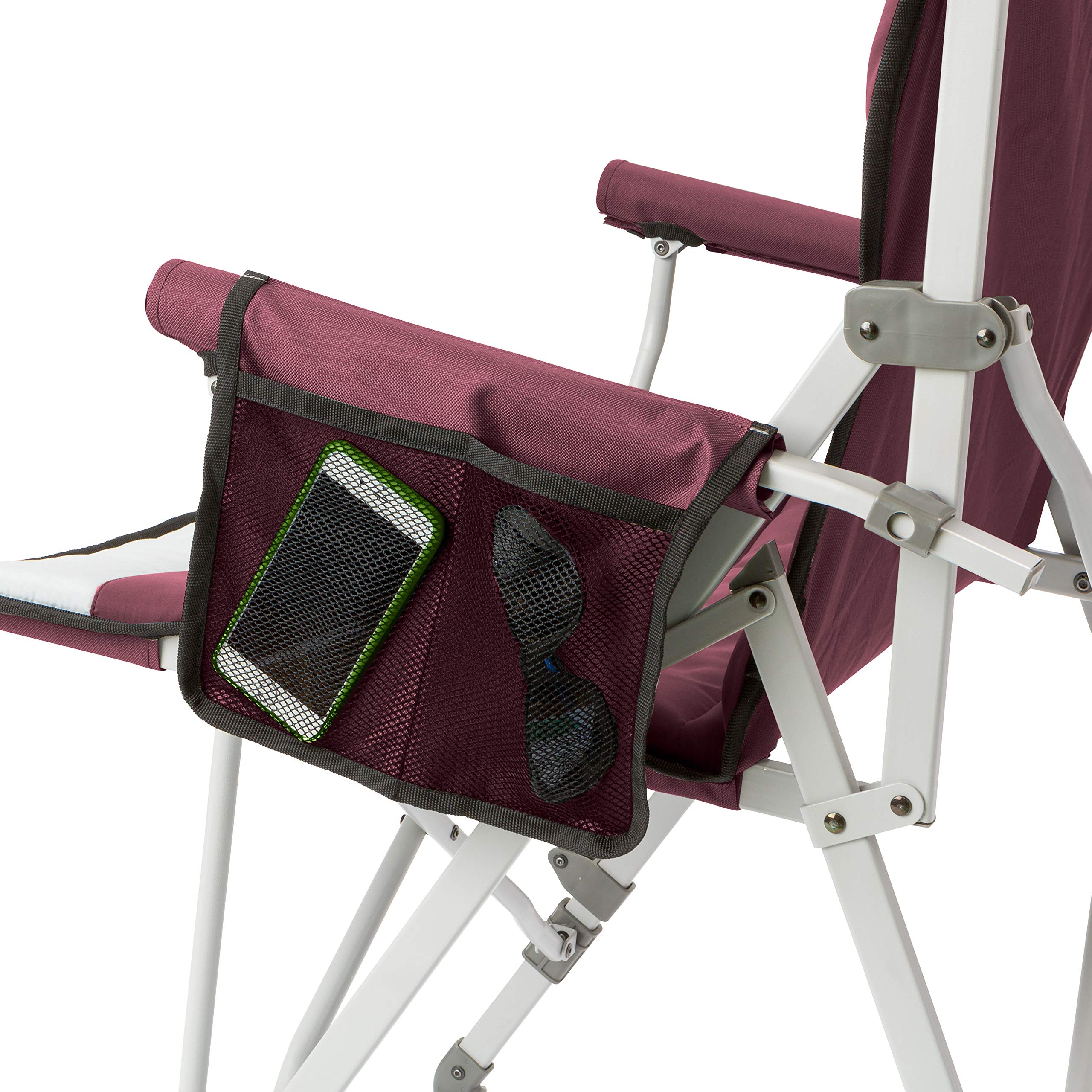 CORE Hard Arm Folding Chair with Carry Bag - Portable Camping Chair with Cup Holder & Storage Pocket - Perfect for Outdoor Activities, Sports Events, Tailgating, Backyard Relaxation & Beach Use