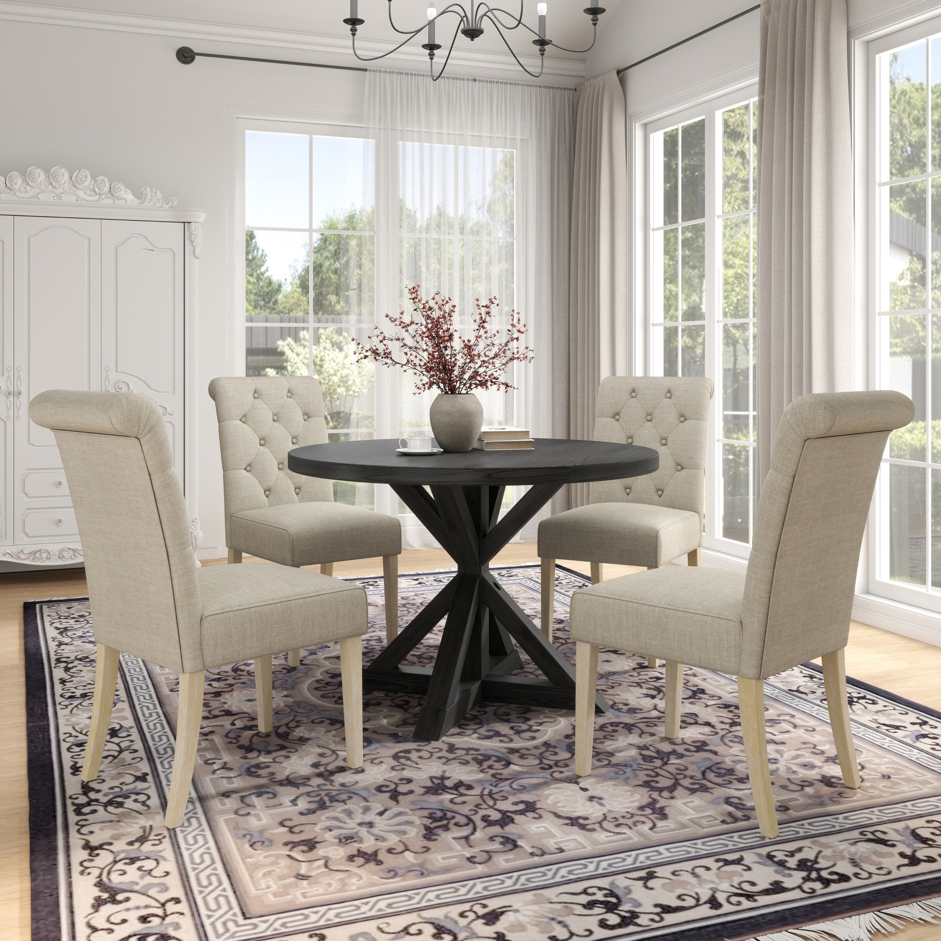 Roundhill Furniture Banff 5-Piece Dining Set - 42