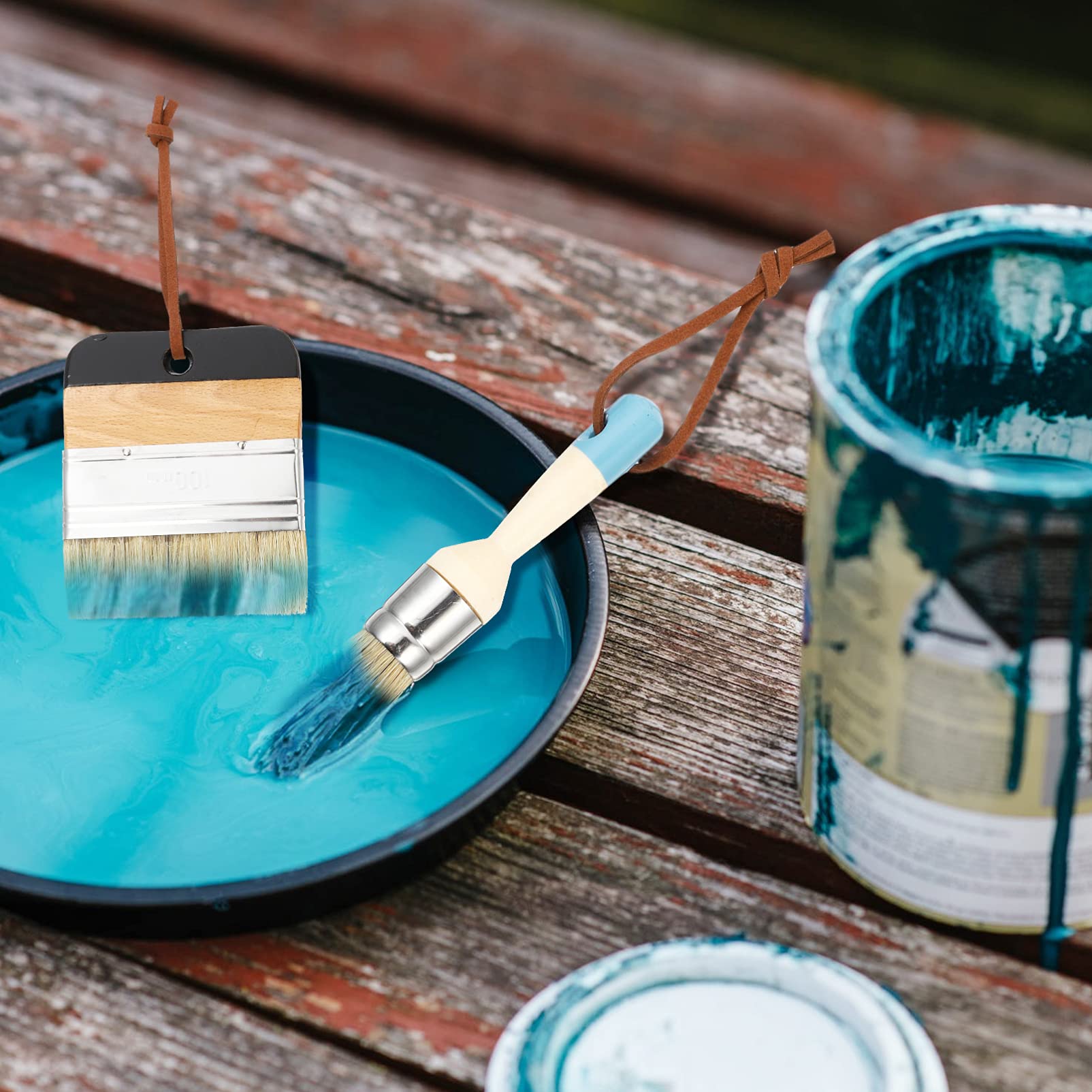 Wood Handle Paint Brush for Oil, Wax & Glue - Home Decor & Art Projects