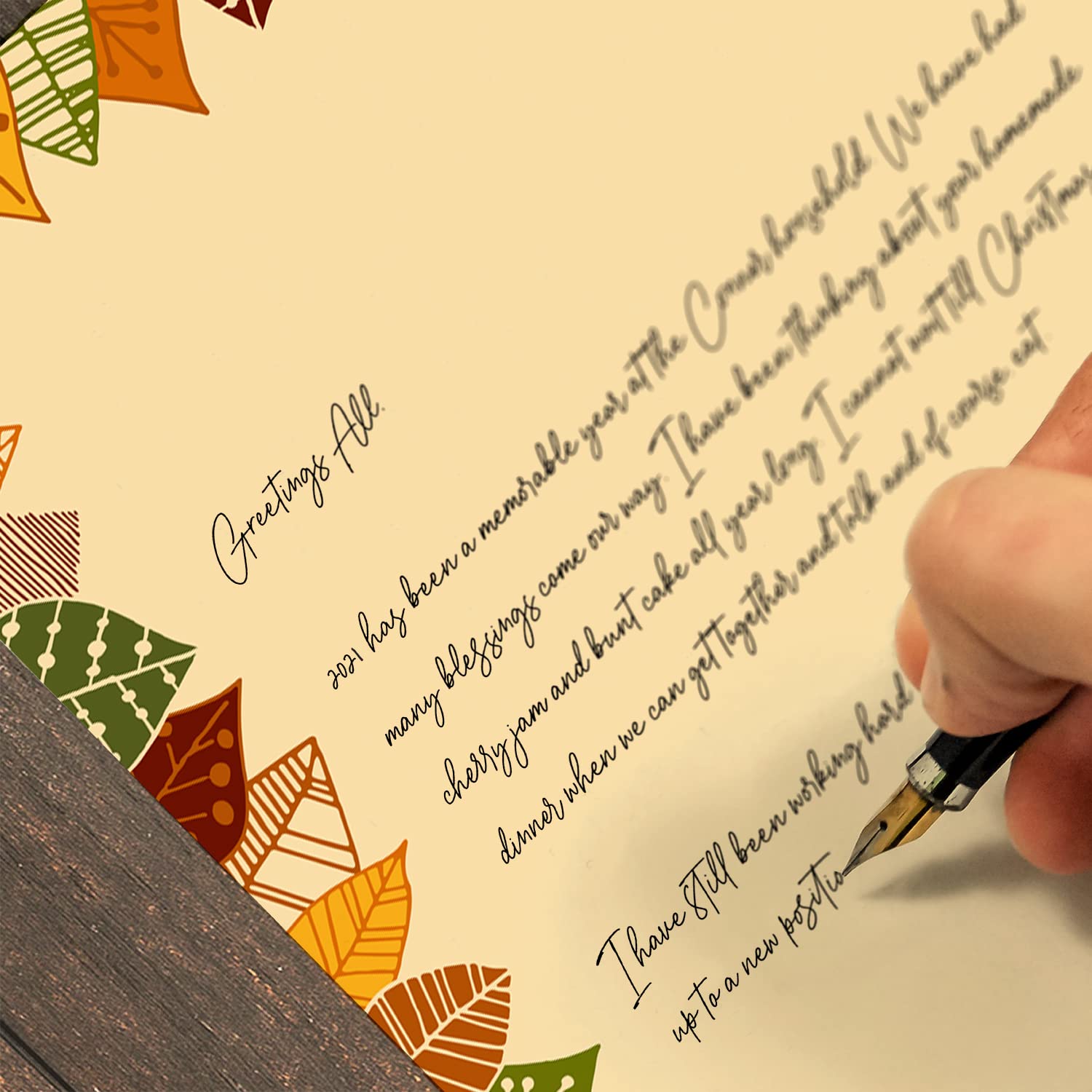 50 Sheets Thanksgiving Leaf Border Letterhead - 8.5