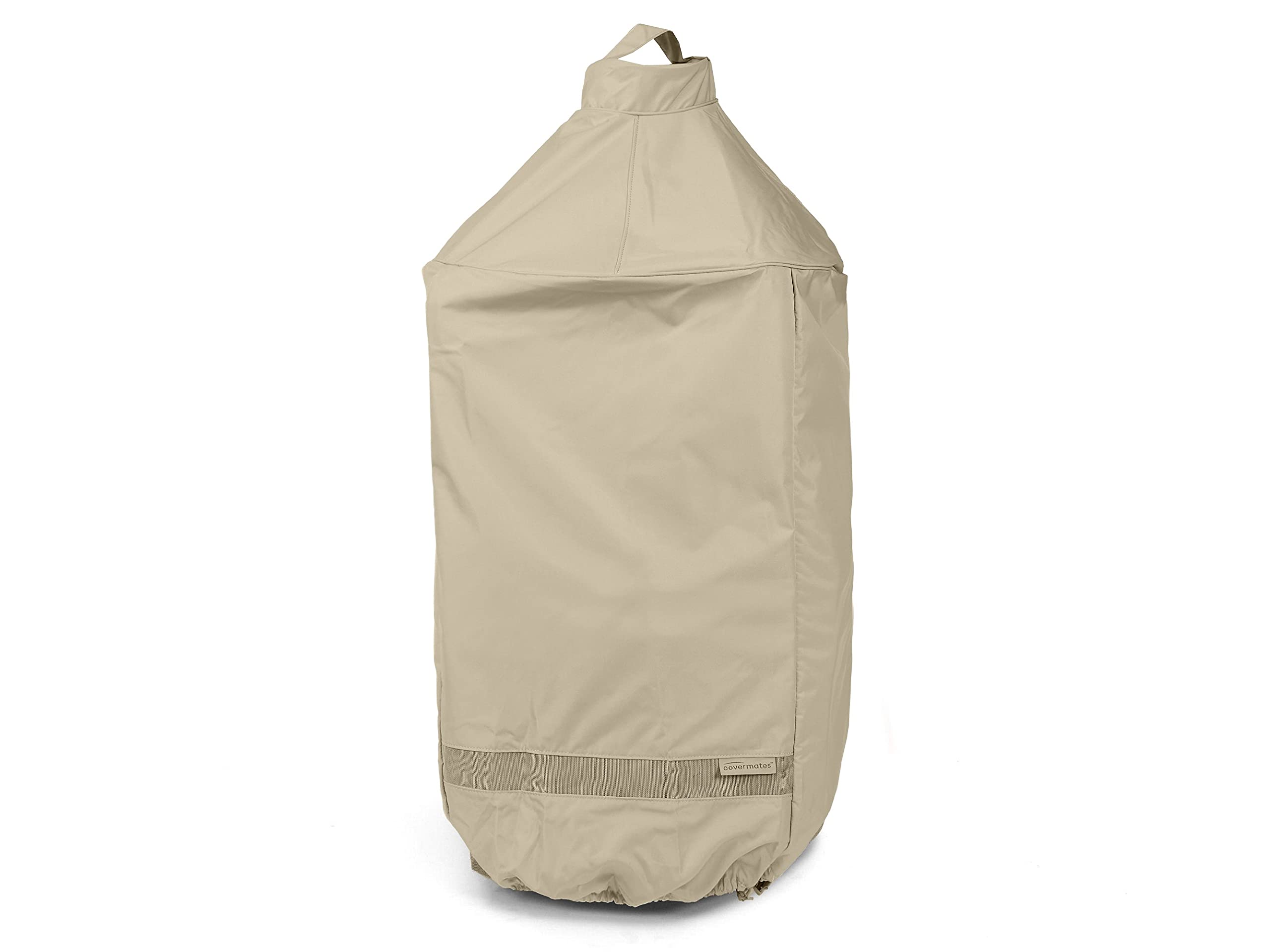 Covermates Kamado Full Grill Cover – Heavy Duty Weatherproof Polyester, Elastic Hem & Buckle Strap for Secure Fit – Perfect for Outdoor BBQ, Patio, and Backyard Cooking (Khaki)
