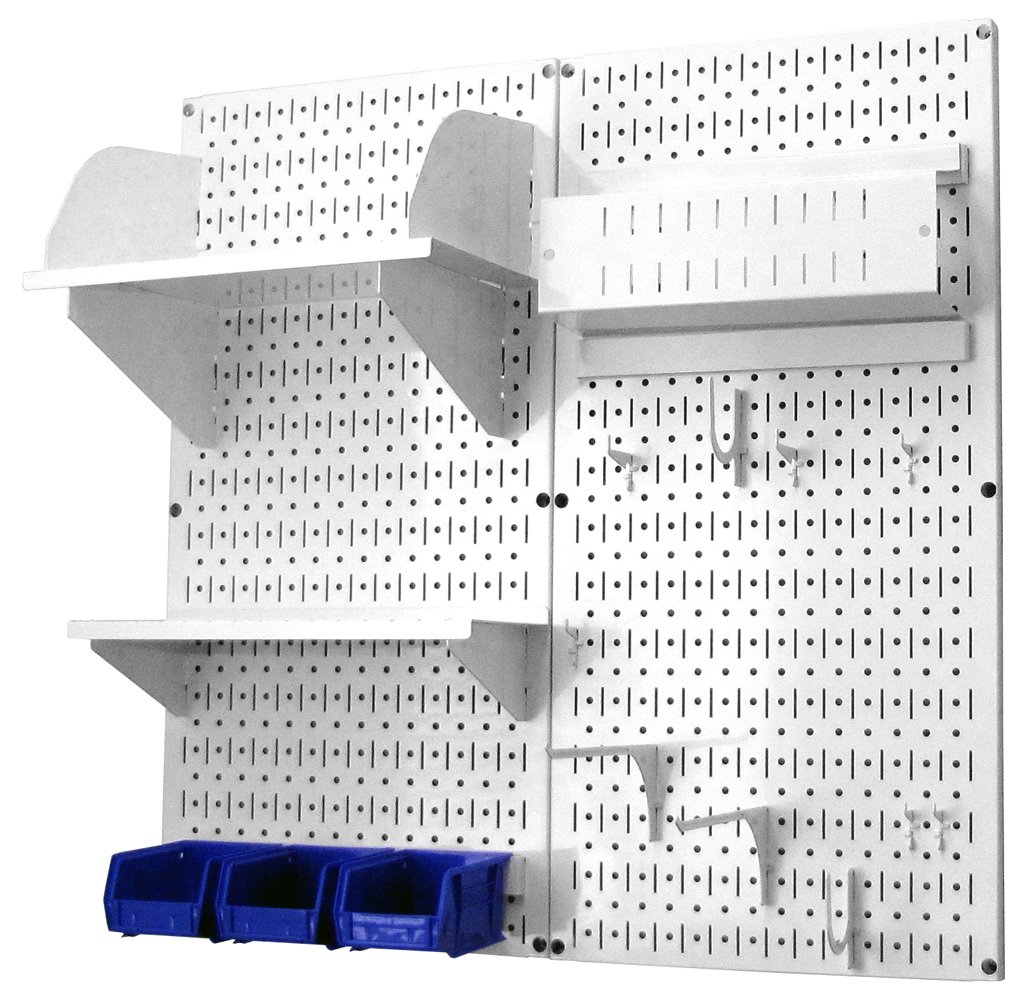Wall Control Craft & Hobby Pegboard Organizer Storage Kit - White Pegboard with White Accessories for Wall Mounted Tool & Craft Supply Organization | Perfect for Garage, Workshop & Craft Room Storage Solutions