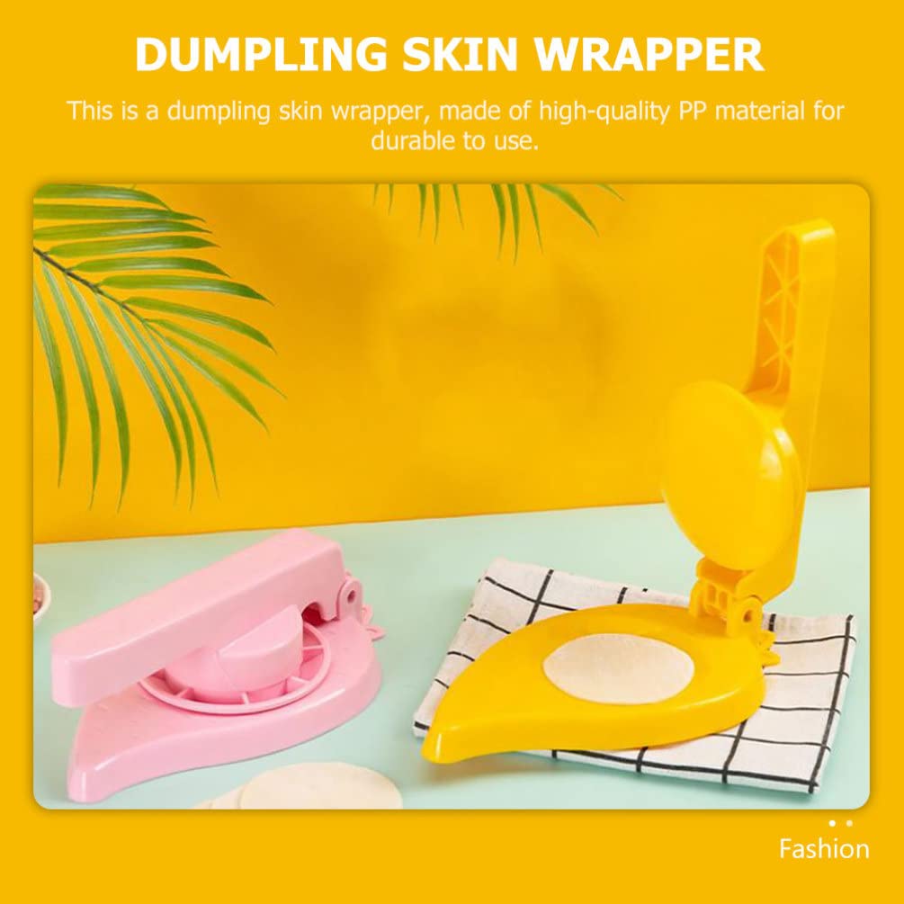 Cabilock Manual Dumpling Maker & Dough Press - Yellow Kitchen Tool for Homemade Dumplings, Pizza, Pastry & Wrappers | Perfect for Asian Cooking, Family Meal Prep & DIY Food Projects