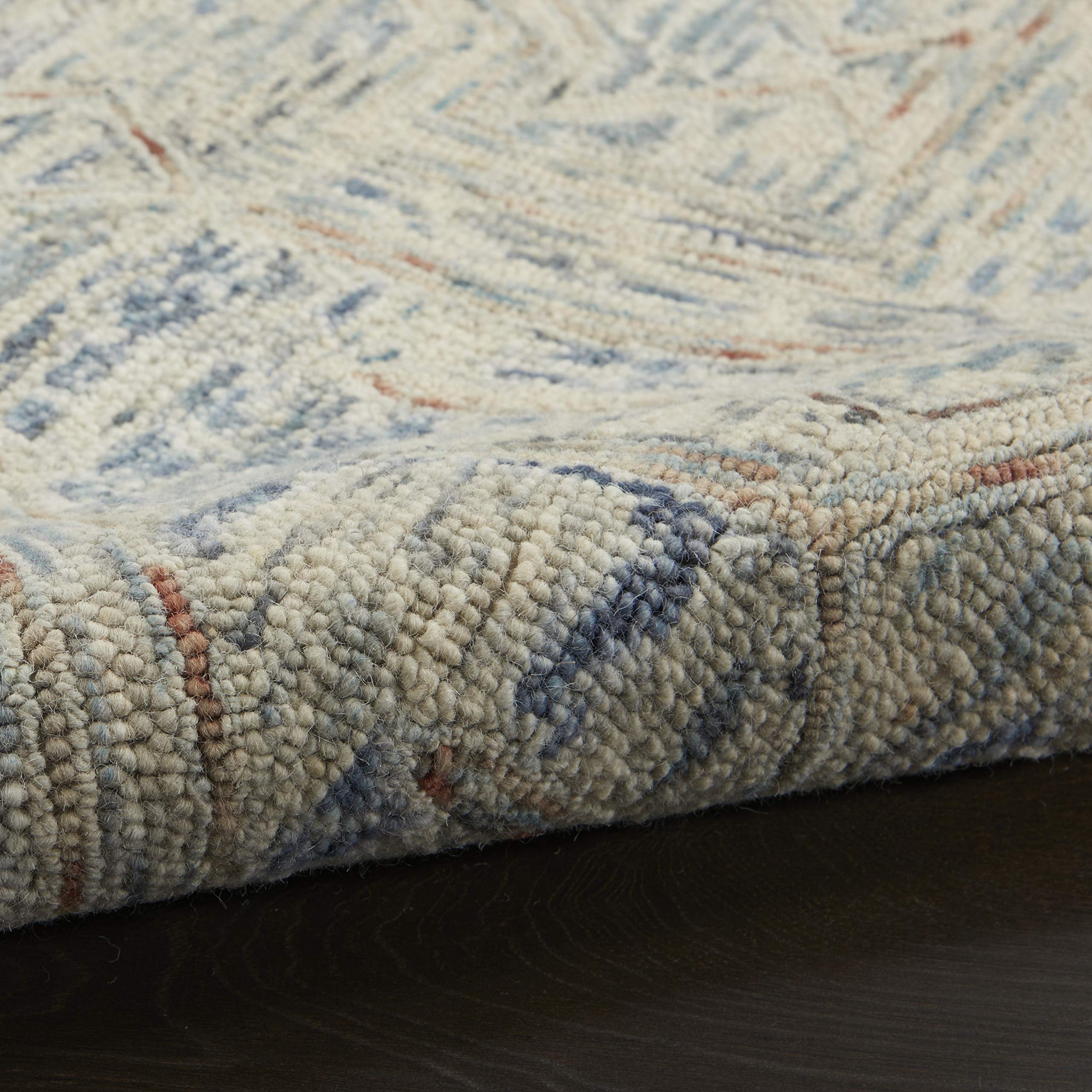 Nourison Linked Contemporary Blue Multi 5' x 7'6