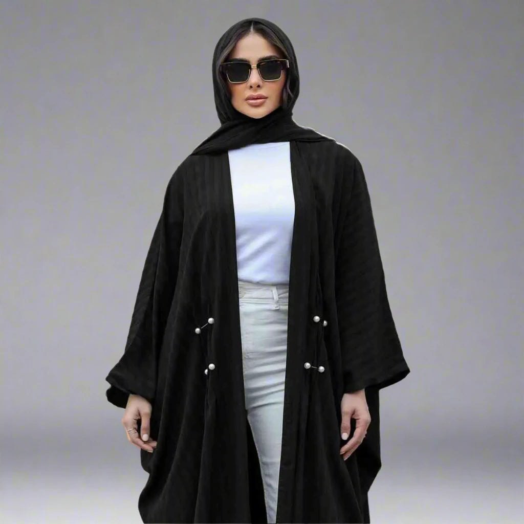 Muslim Women's Free Size Cardigan Open Abaya Dress - Modest Islamic Clothing for Prayer, Home & Outdoor Wear