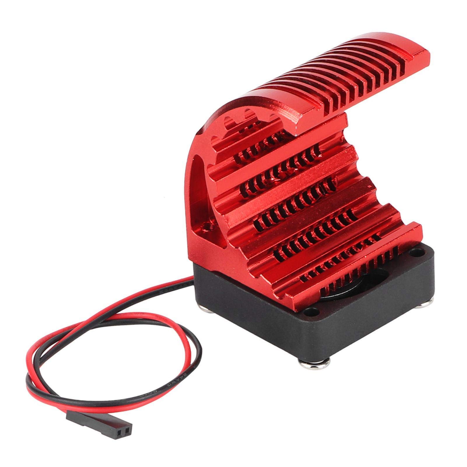 Shanrya High-Performance RC Heat Sink with Cooling Fan - Red Aluminum Alloy Brushless Motor Cooler for RC Cars, Drones & Racing Models | Prevent Overheating & Extend Motor Life