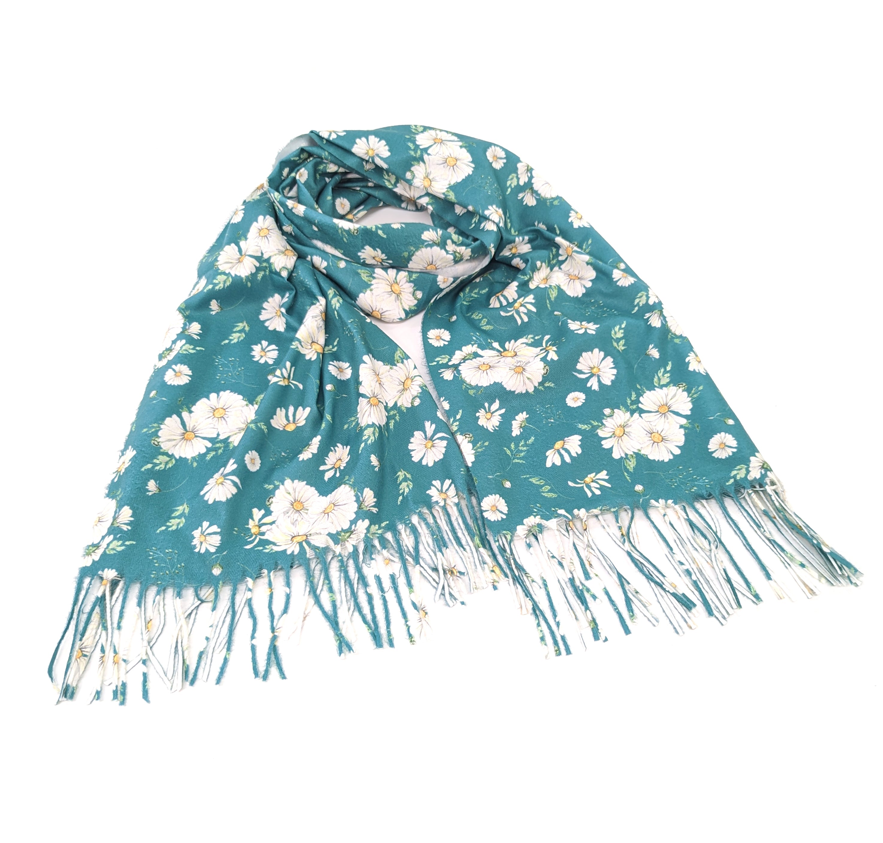 Elegant Daisies Pashmina Scarf - Soft & Lightweight Shawl for Women | Perfect for Spring Outfits, Office Wear & Evening Events