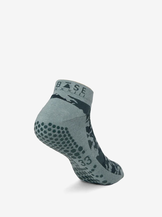 Base 33 Grip Low Rise Non-Slip Yoga Socks for Women - Sage Camo Pattern - Perfect for Yoga, Pilates, Barre & Home Workouts