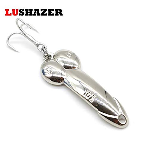 5pcs Silver Gold Metal Fishing Lures with Treble Hooks - DD Spoon Spinner Bait for Freshwater & Saltwater Fishing - Ideal for Bass, Trout, and Walleye - (Color: 10G Small Silver)