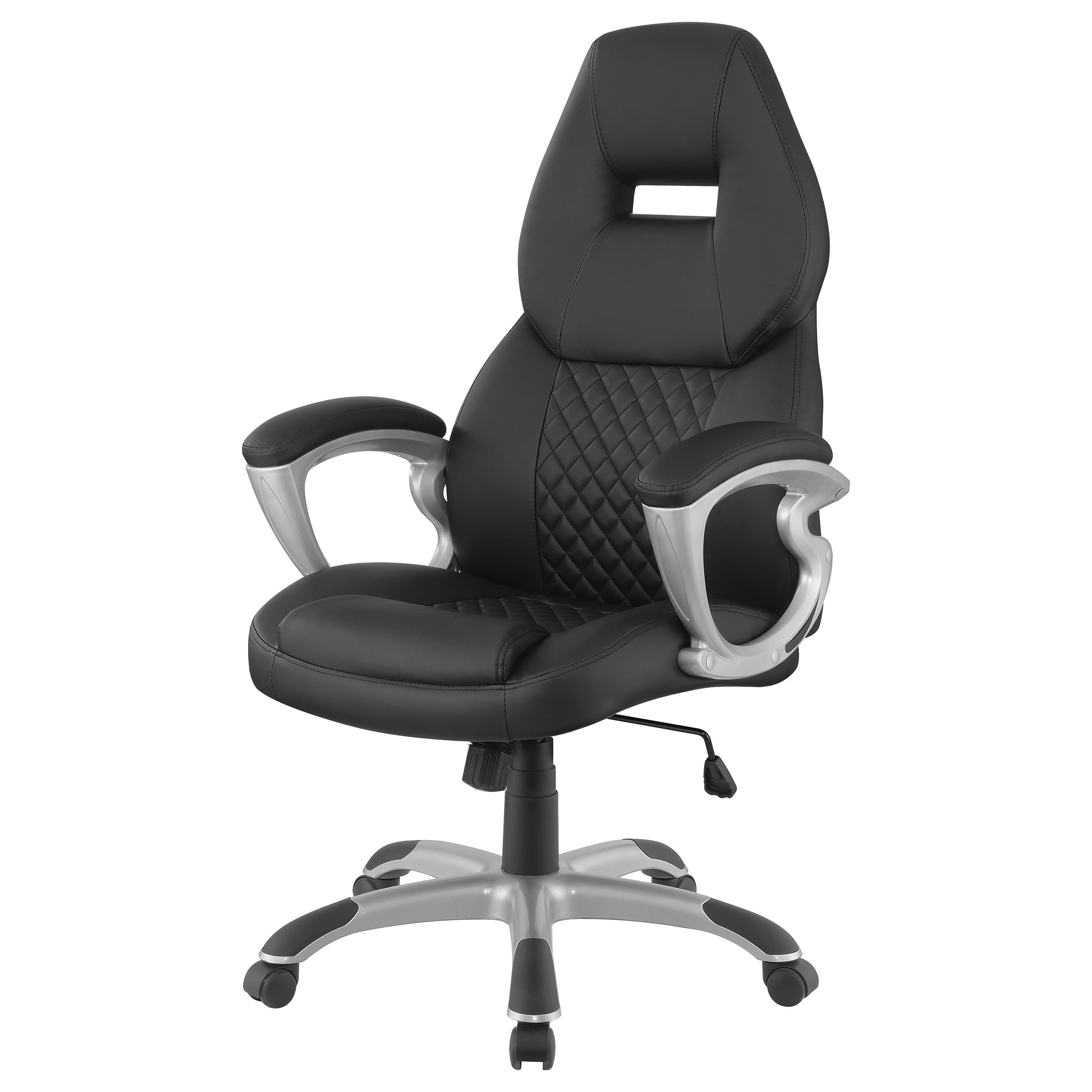 Coaster Home Furnishings Bruce Upholstered Adjustable Office Chair - Ergonomic Desk Chair with Lumbar Support, Black - Perfect for Home Office, Gaming & Workspace