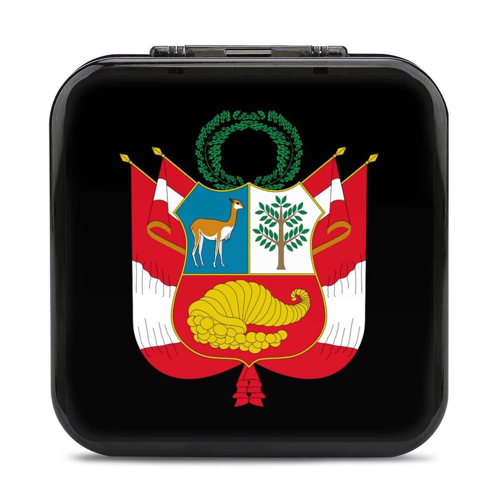 Peru Coat of Arms Themed Nintendo Switch Game Card Case - 24 Slot Storage Box for Switch Games | Perfect for Travel, Gaming Parties & Collectors