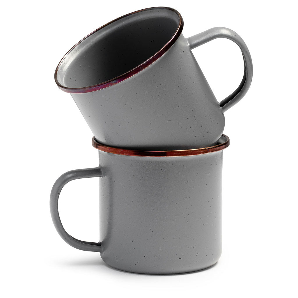 Premium Enamel Camping Mugs - Set of 2 Durable Coffee Cups for Outdoor Adventures, Picnics & RV Travel - Rust-Proof & Lightweight Drinkware for Coffee, Tea & Hot Beverages