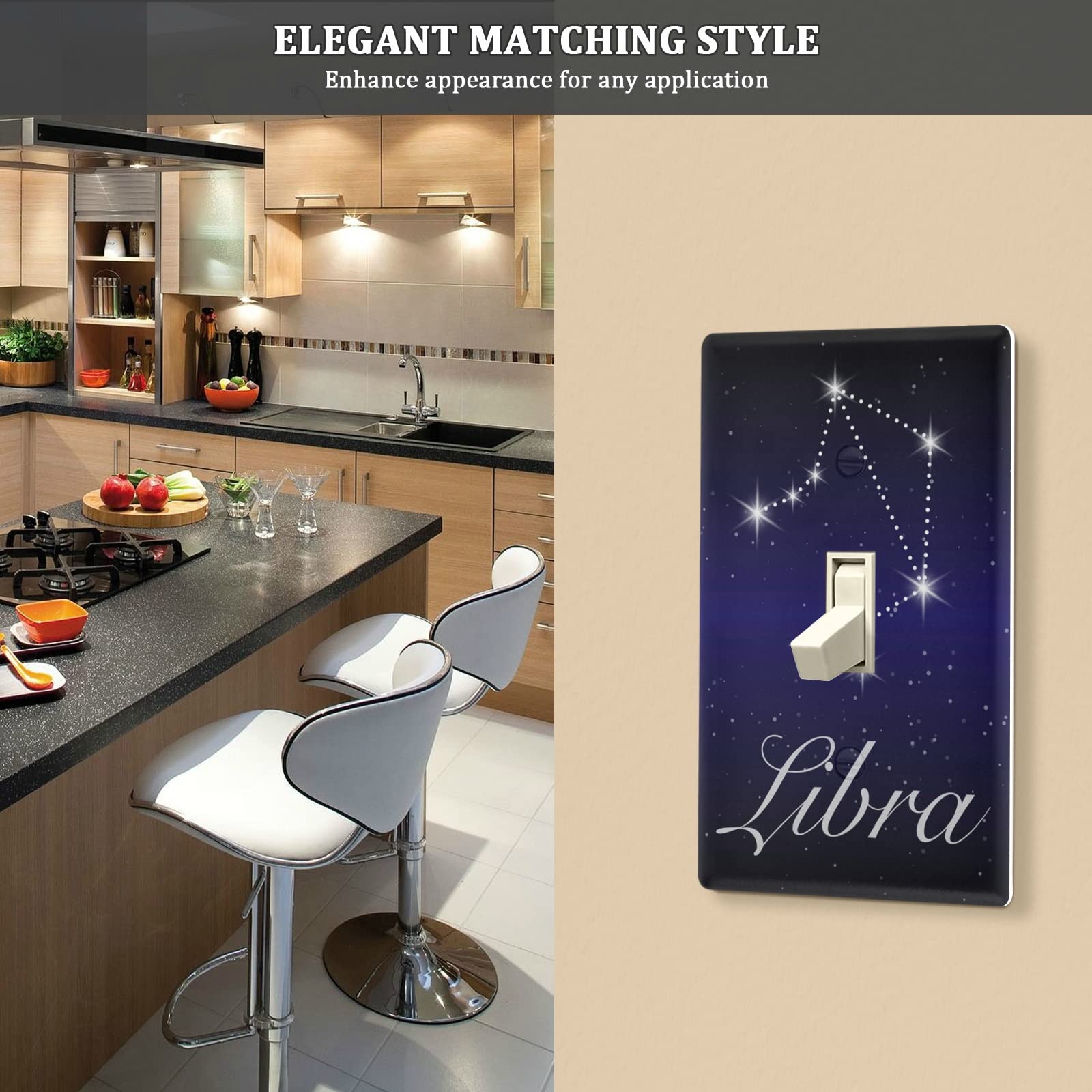 Libra Zodiac Constellation Toggle Switch Cover - Astrology Balance Horoscope Design - Blue Starry Night Sky Galaxy Stars - 2.9