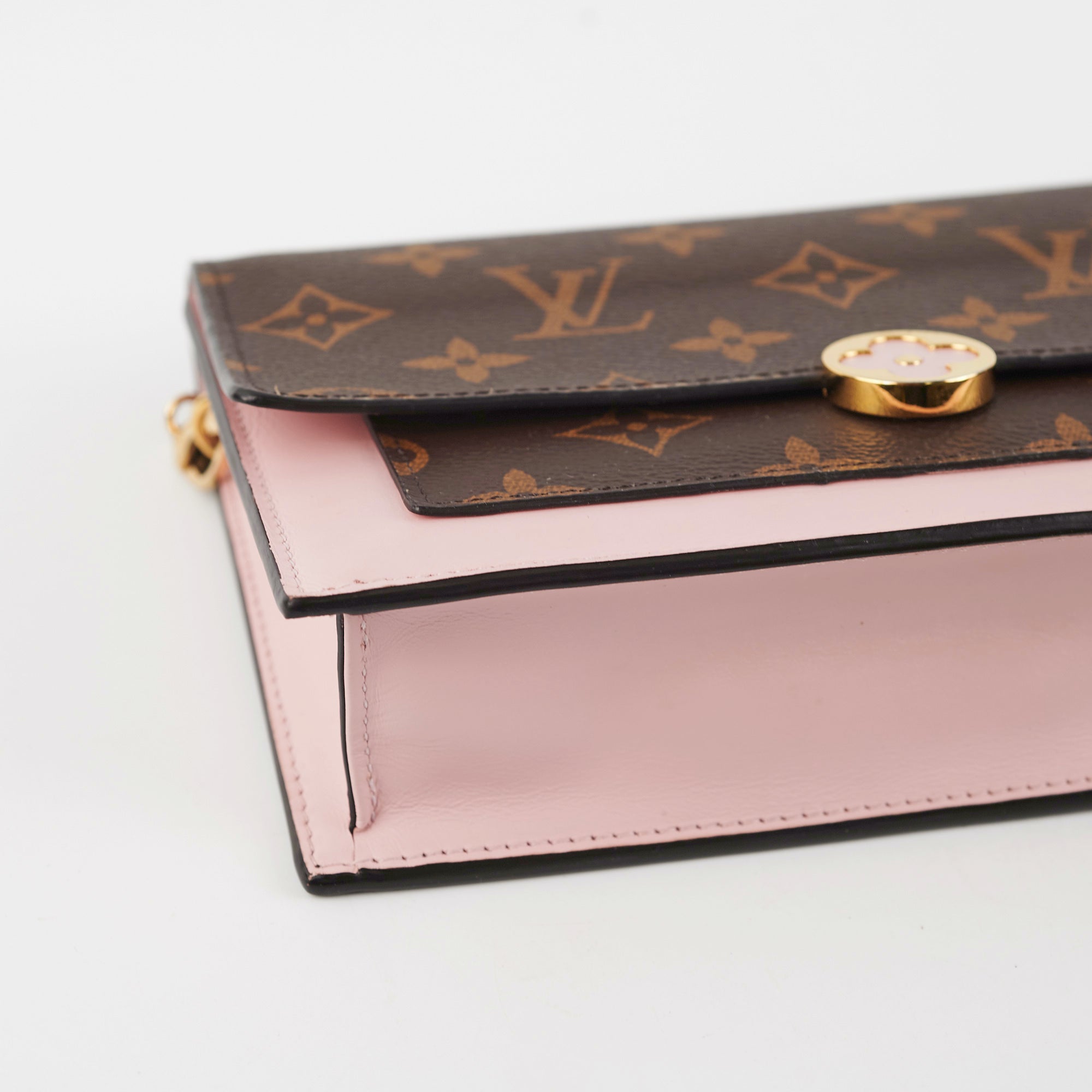 Louis Vuitton Flore Wallet on Chain WOC Monogram Pink Crossbody Bag - Stylish & Compact for Everyday Use, Travel & Special Occasions