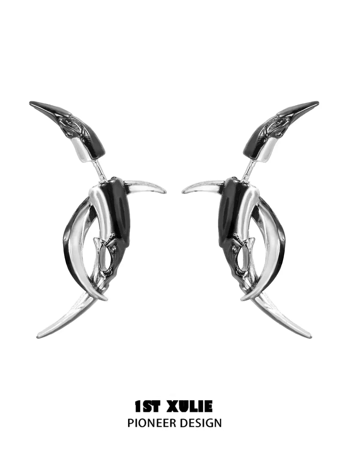 A pair of black earrings