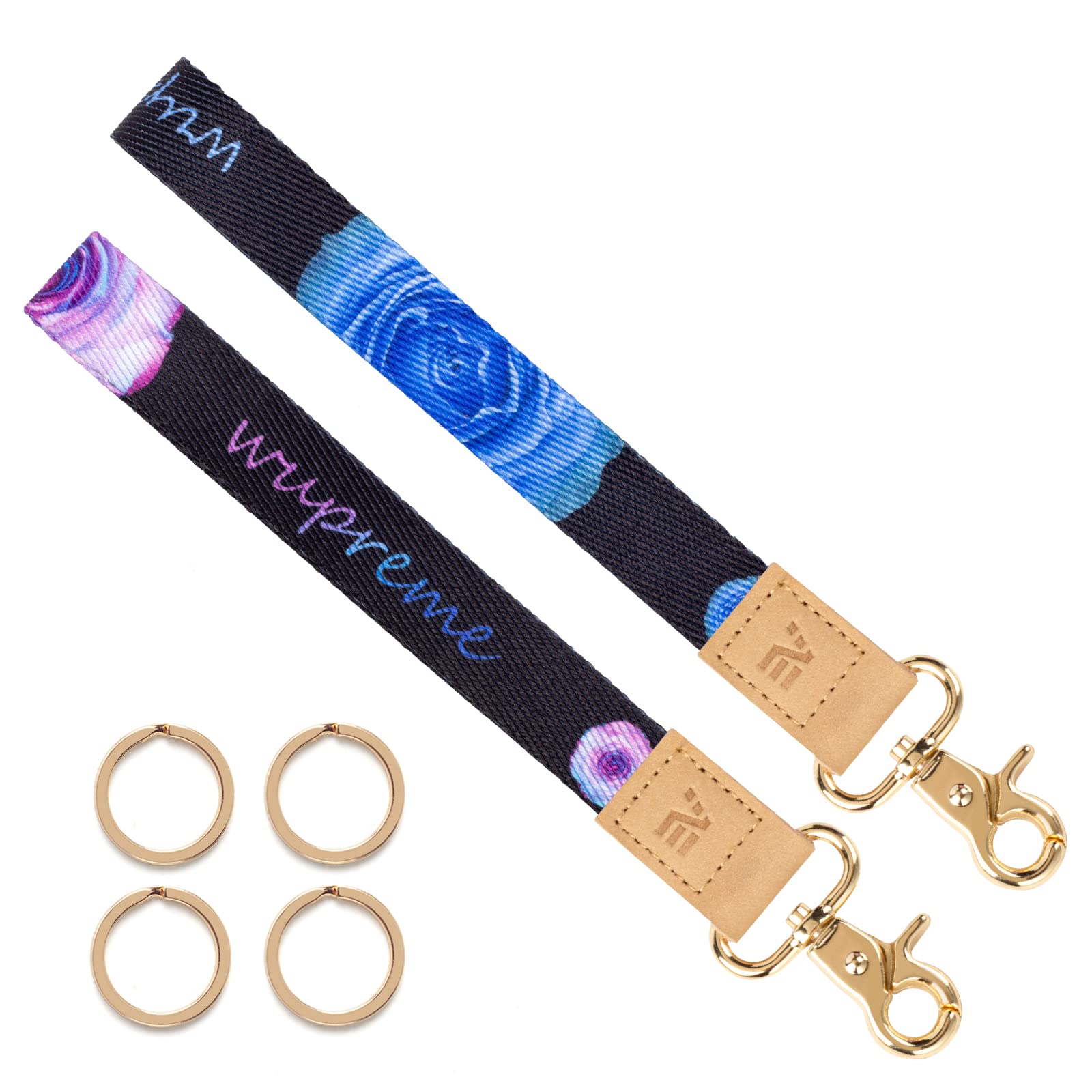 2 Pack Keychain Lanyards for Women - Wristlet Key Holder with 4 Rings | Perfect for Keys & ID Cards
