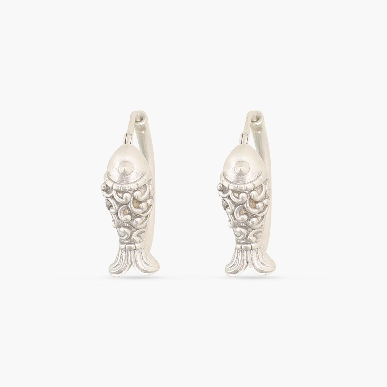 Vintage Fish Oxidized Hoop Earrings for Women - Boho Chic Jewelry for Everyday Wear & Special Occasions