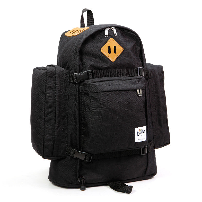 DRIFTER TRAIL PACK BACKPACK - 1000D Cordura Nylon Durable Hiking Backpack (Black) - Made in USA - Perfect for Outdoor Adventures, Camping & Travel