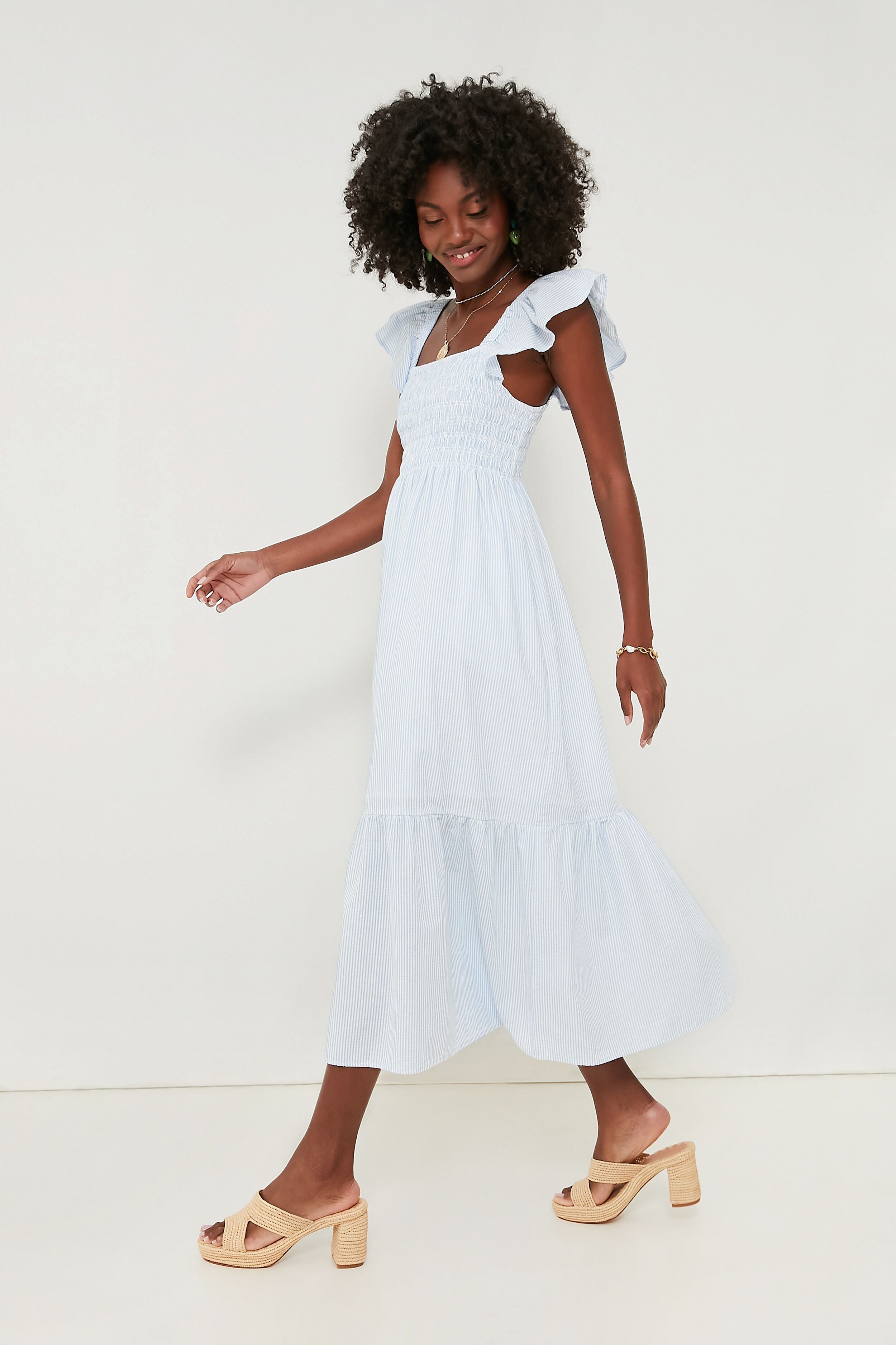 Blue Stripe Tuscany Dress - Flowy Summer Maxi Dress for Women | Beach Vacation, Date Night & Casual Outfit