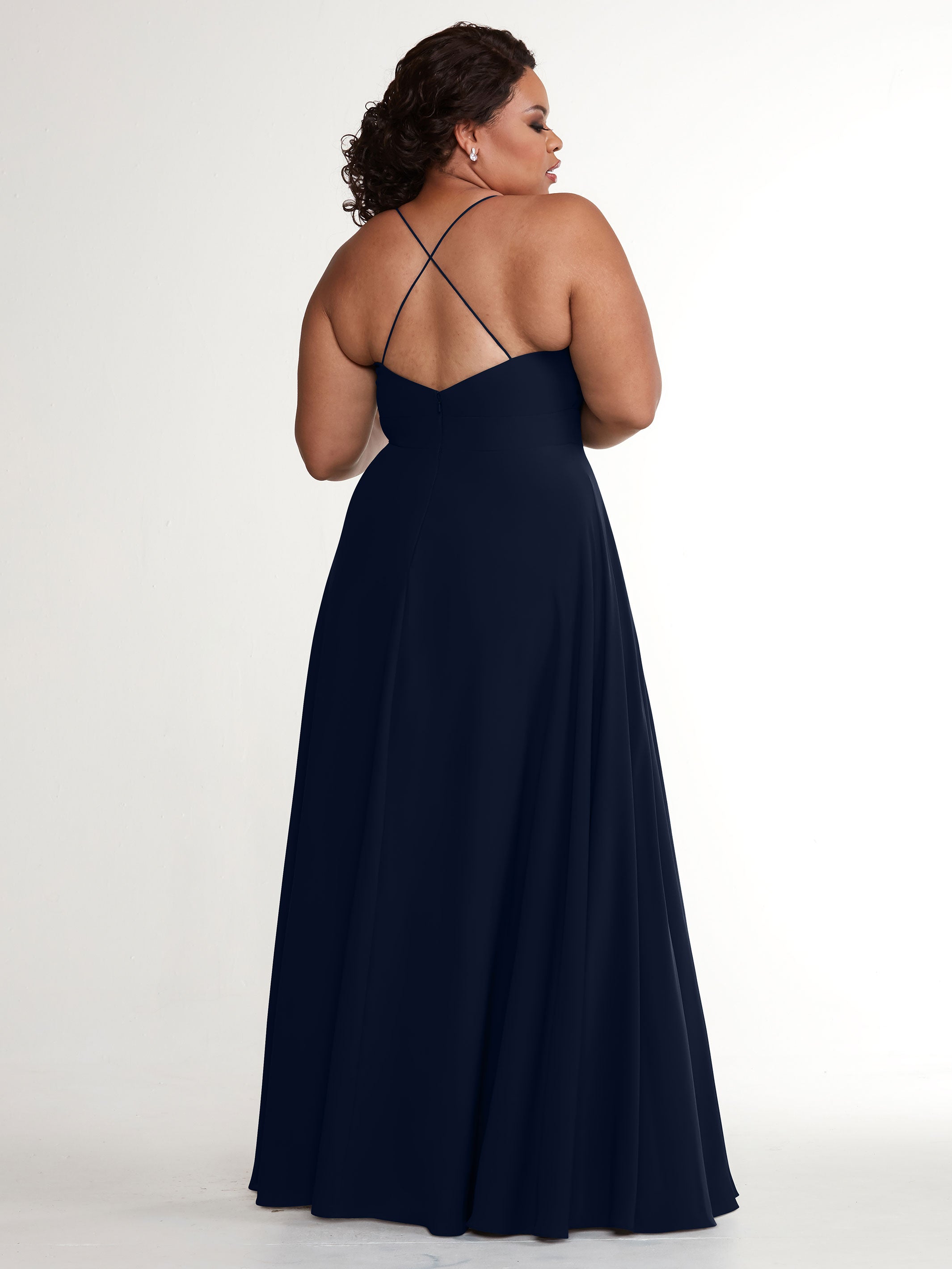 Elegant 83027 Stretch Chiffon A-Line Bridesmaid Dress with Pleats - Perfect for Weddings, Formal Events & Special Occasions