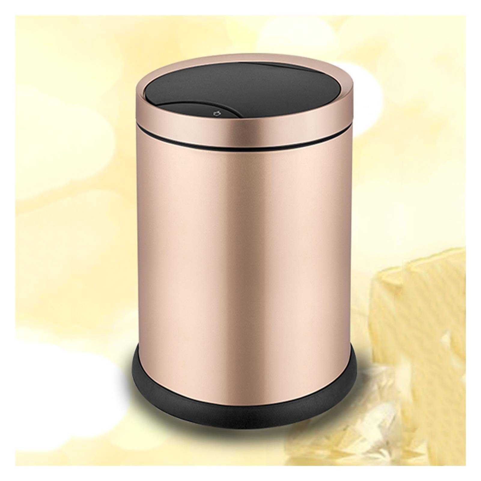 Stainless Steel Automatic Sensor Trash Can with Lid - 5 Gallon Touchless Garbage Bin for Kitchen, Bedroom, Office - Hands-Free Round Trash Can for Home Use (Perfect for Food Waste Disposal & Hygiene Maintenance)