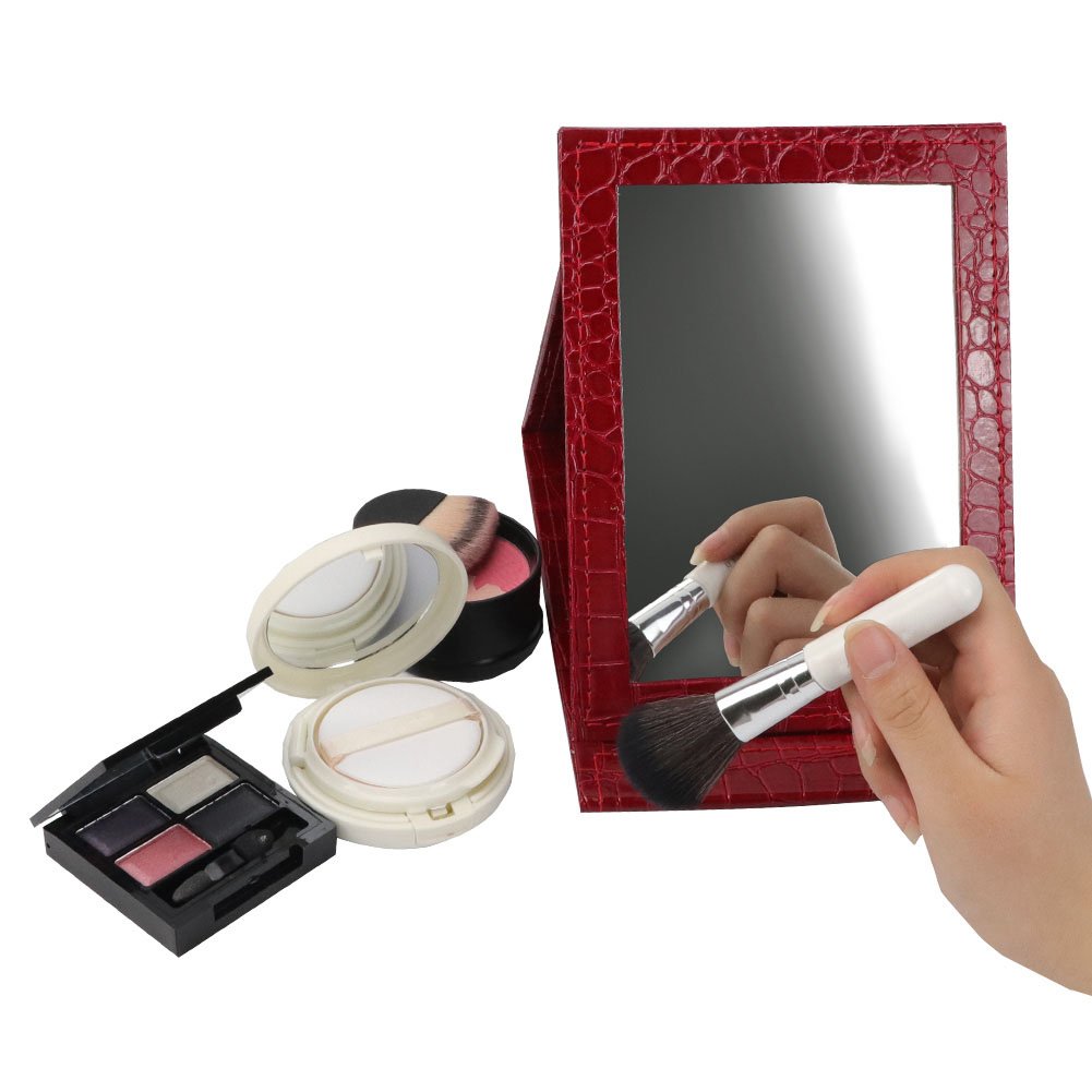 Portable Travel Vanity Mirror with Stand - Folding Tabletop Makeup Mirror for Cosmetics & Personal Beauty | Perfect for Home, Travel, Salon & Dorm Room Use