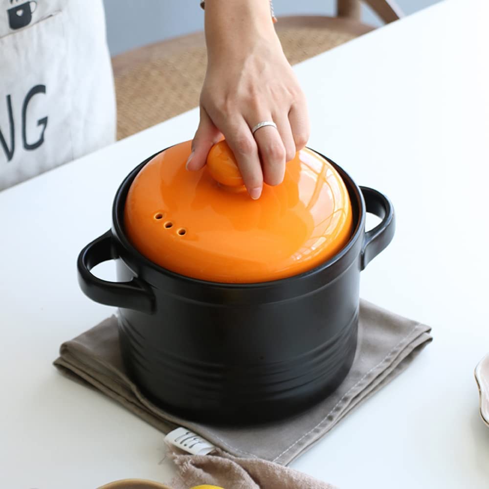 Pink 2.5L Ceramic Casserole Pot - Terracotta Clay Stew Pot with Non-Stick, Heat-Resistant & Easy Clean Surface | Durable Cookware for Baking, Slow Cooking & Serving Dishes | Oven, Stovetop & Tabletop Safe