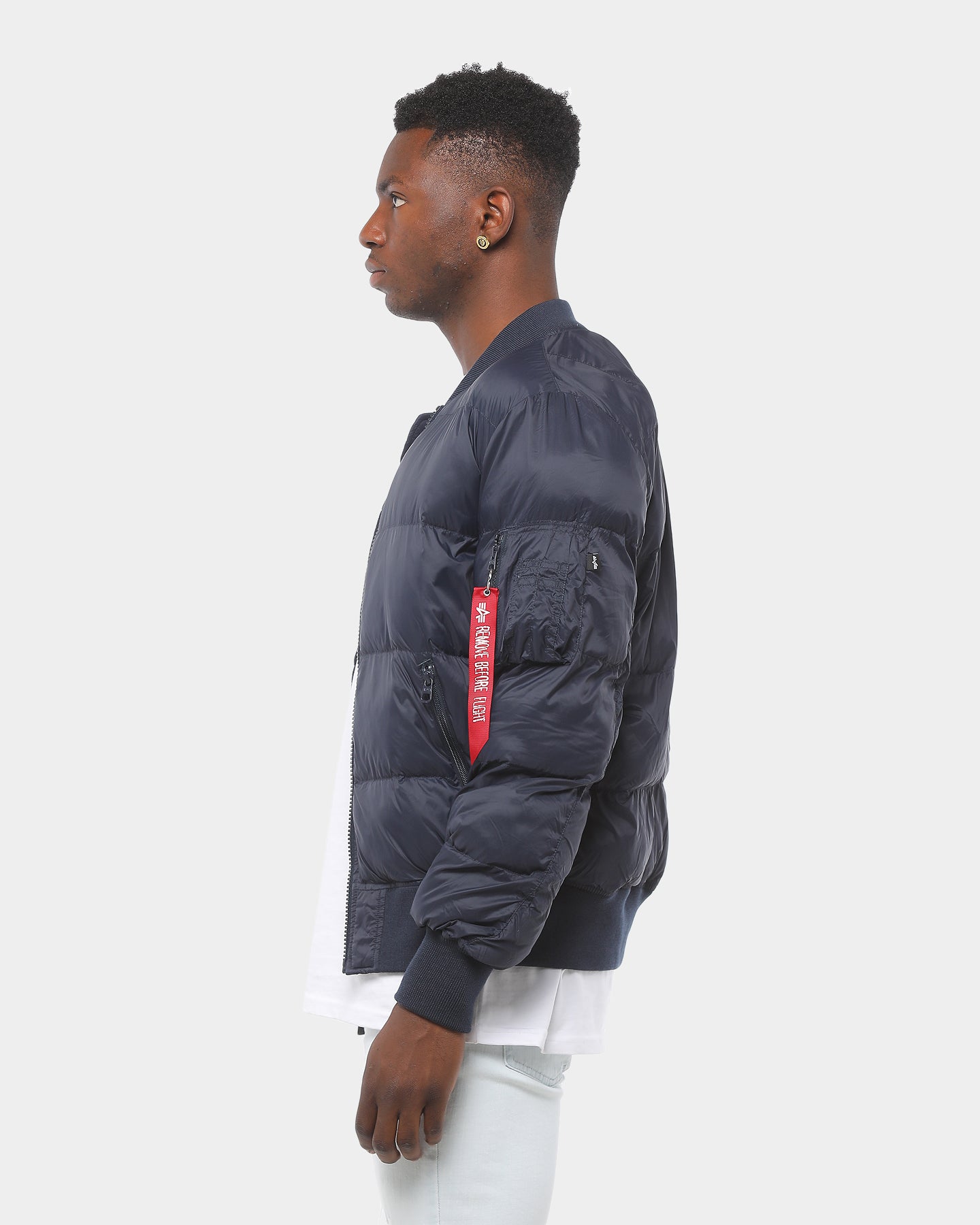 Alpha Industries MA-1 Echo Flight Bomber Jacket - Men's Lightweight Puffer Coat in Blue | Perfect for Casual Wear, Outdoor Adventures & Cold Weather Protection