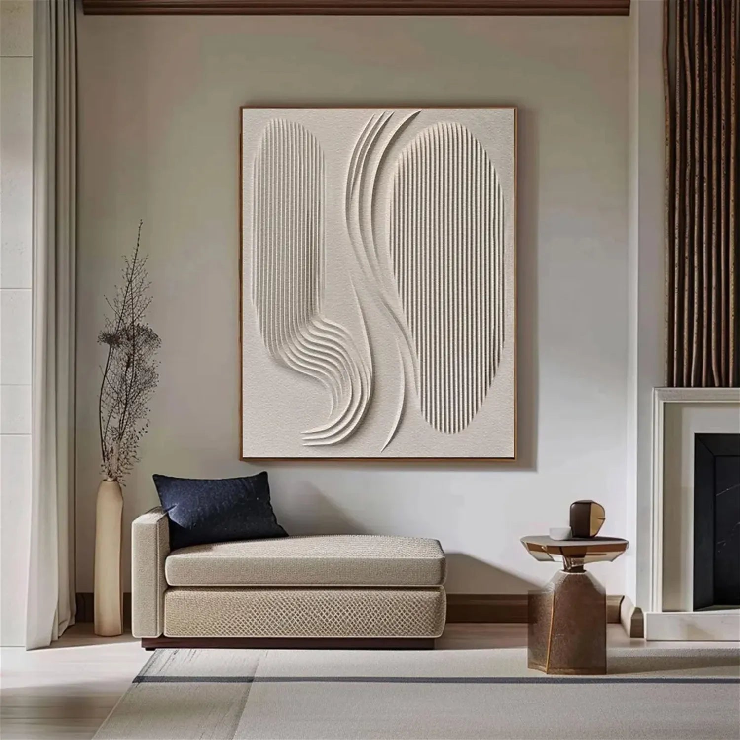 Beige & Brown Abstract Wall Art Print #BB112 - Modern Home Decor for Living Room, Bedroom & Office