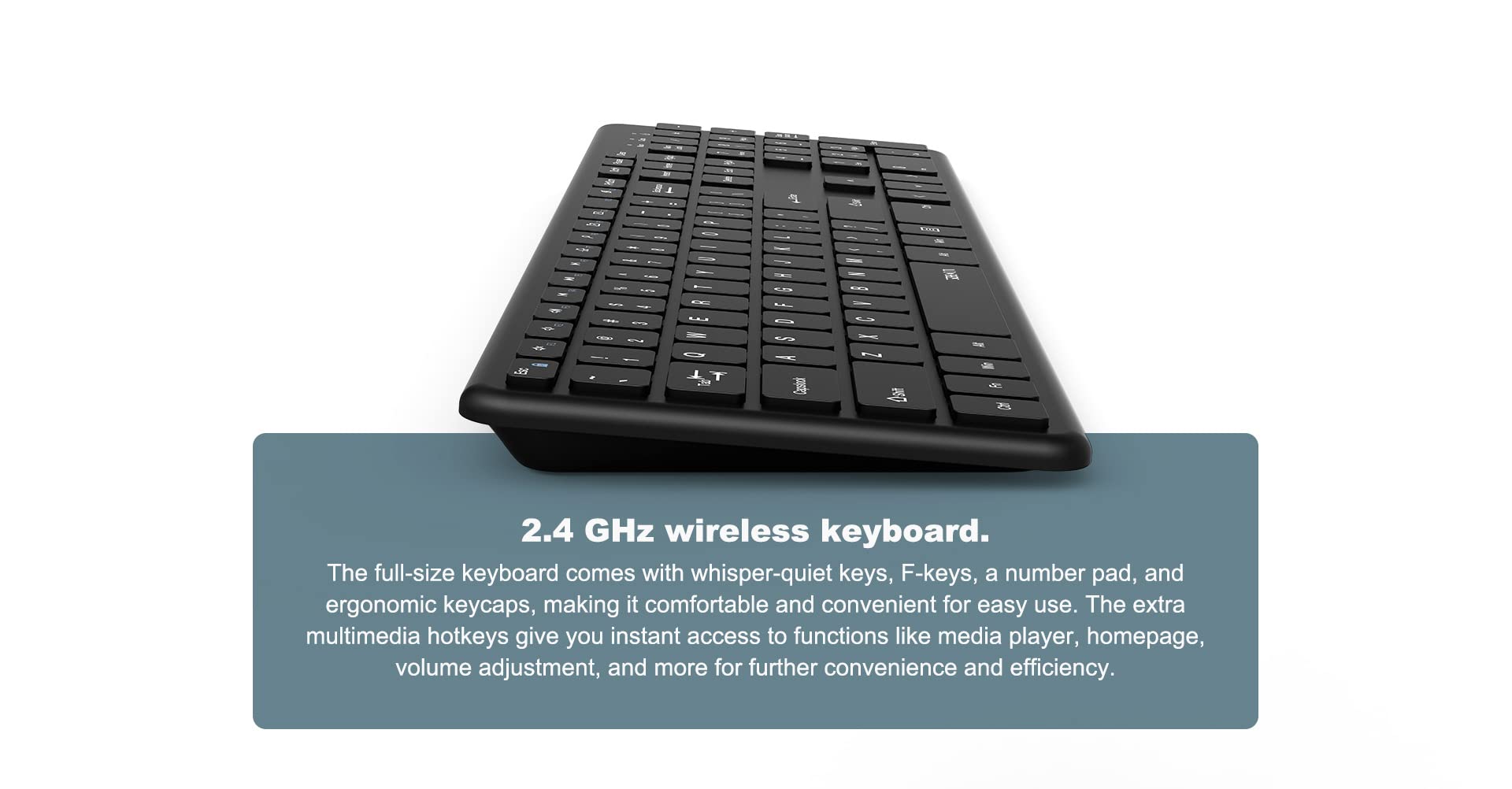 GEEKOM Wireless Keyboard and Mouse Combo - 2.4G Ergonomic Wireless Keyboard and Mouse Set for PC, Laptop - Compact Design, Quiet Click Keys - Perfect for Office, Home, Gaming & Productivity Workspaces
