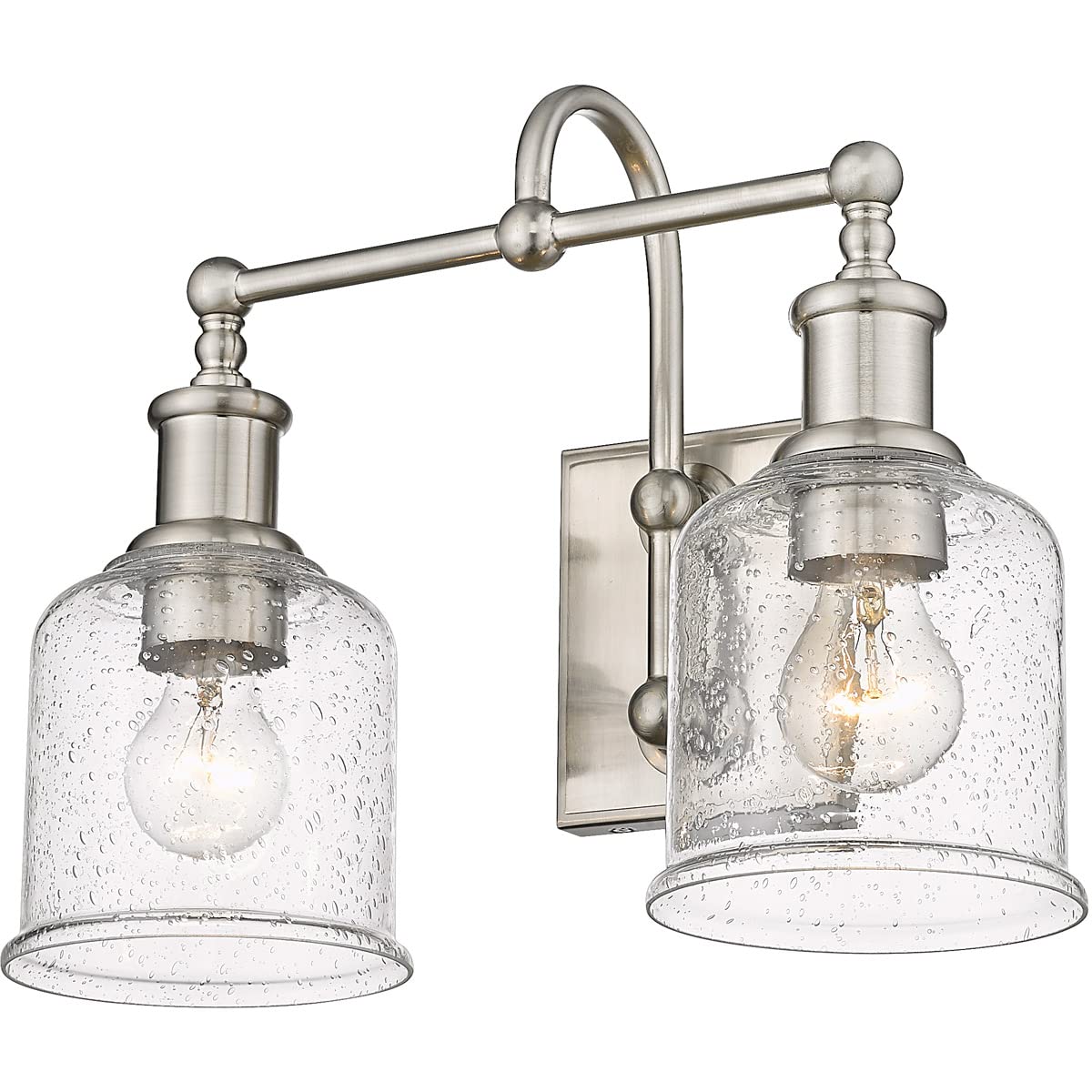 Z-Lite 2-Light Vanity Light Fixture 734-2V-BN - Modern Bathroom Lighting for Mirror & Vanity Areas, Perfect for Home & Hotel Decor