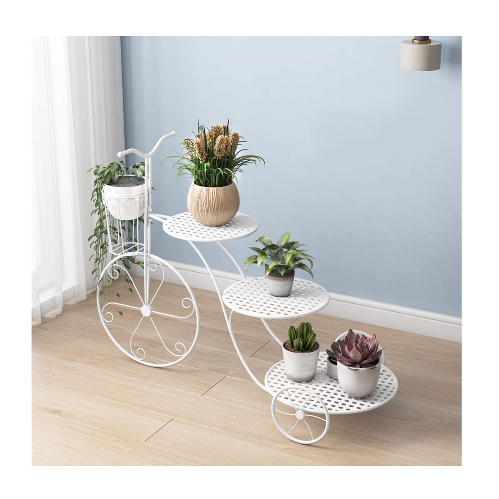Vintage Iron Tricycle Plant Stand - Mini Flower Pot Display Rack for Indoor/Outdoor Use | Perfect for Home Decor, Garden, Patio & Balcony | Multi-Functional Shelf & Storage Unit for Small Spaces