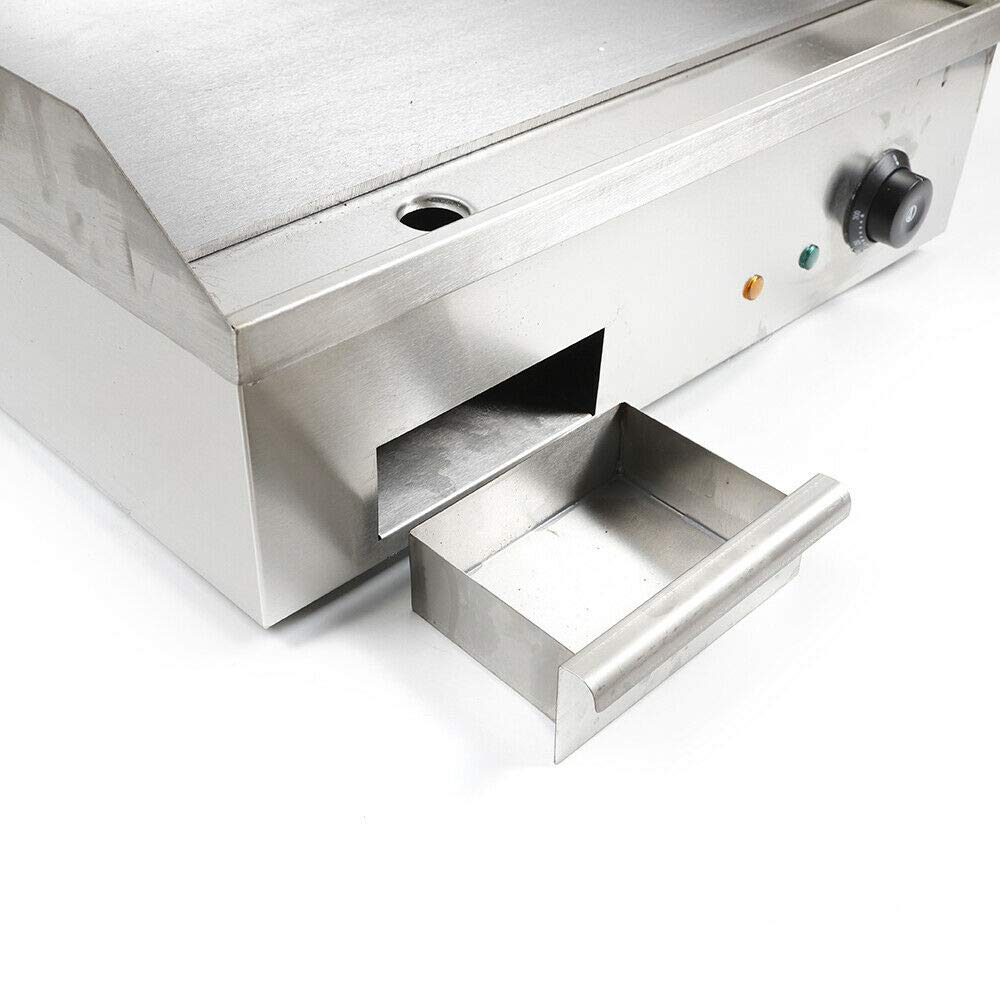 TBVECHI Commercial Electric Griddle Flat Top Grill - 1200W Stainless Steel Teppanyaki Cooktop for Restaurant, BBQ & Home Use | Perfect for Pancakes, Burgers, Steaks & Stir Fry Cooking