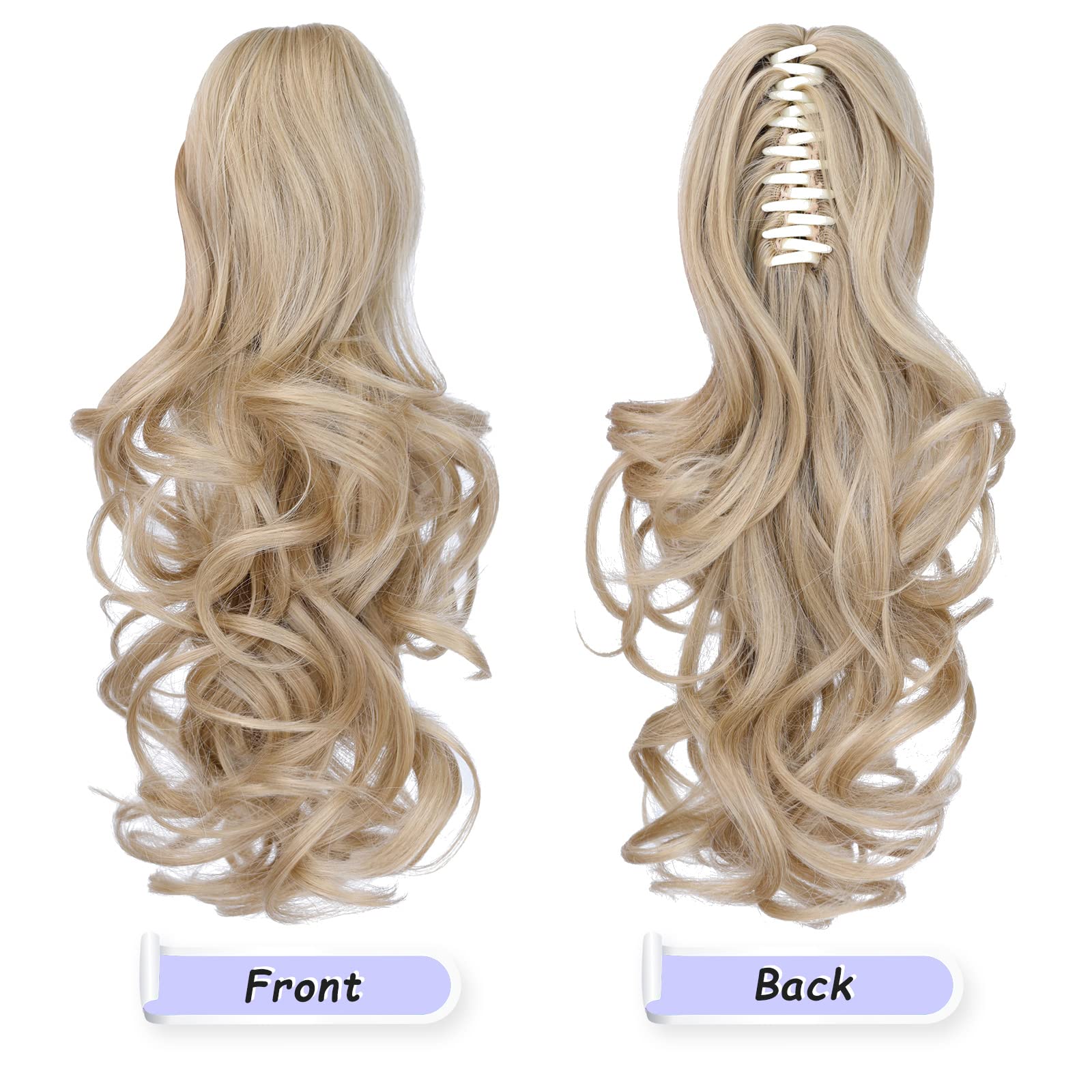 Natural Straight Ponytail Hair Extension with Claw Clip - Seamless Blonde Brown Black Hairpiece for Women - Perfect for Parties, Weddings & Everyday Styling
