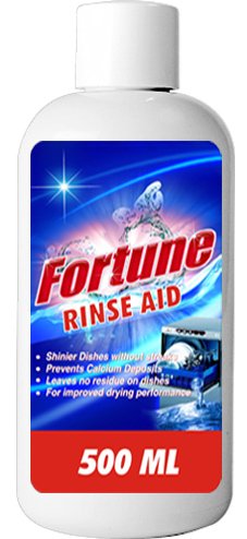 Fortune Rinse Aid Liquid (500ml) & Dishwasher Salt (1kg) - Universal Compatibility for All Dishwasher Brands - Perfect for Sparkling Clean Dishes in Every Wash