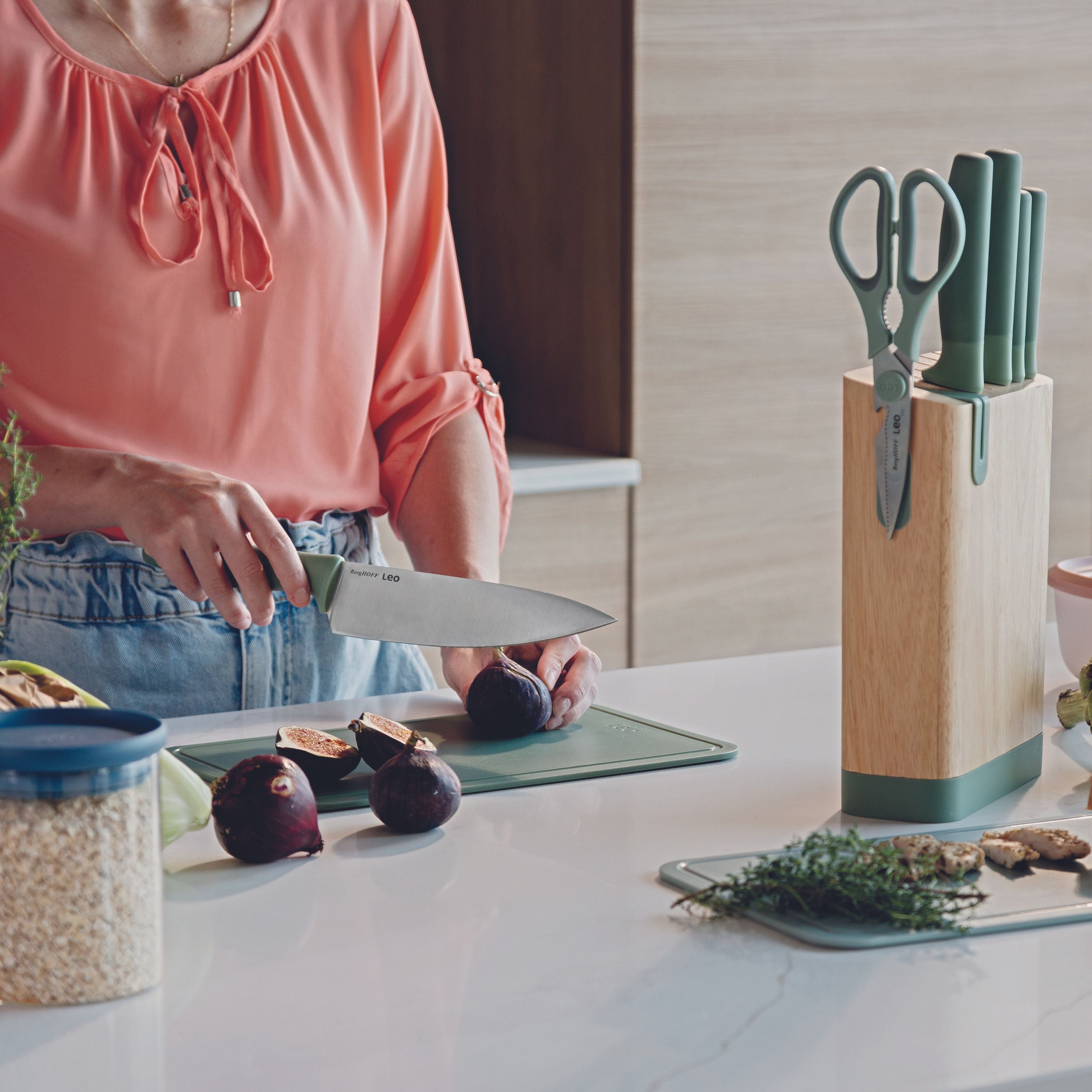 BergHOFF Leo Forest 3-Piece Stainless Steel Specialty Knife Set - Eco-Friendly Recycled Material - Perfect for Kitchen, Camping & Outdoor Cooking
