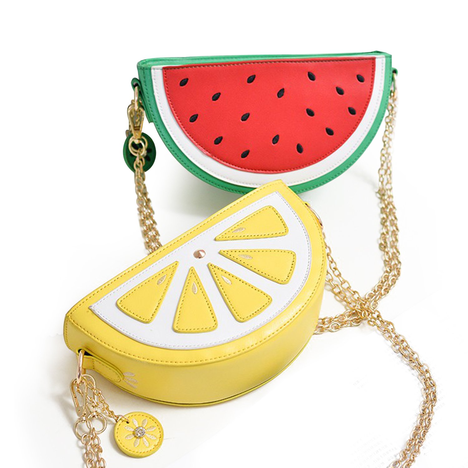 Stylish Watermelon Lemon Crossbody Clutch Purse - Cute Fruit Shaped Mini Shoulder Bag for Women | Perfect for Summer Outings, Beach Trips & Casual Fashion Accessories