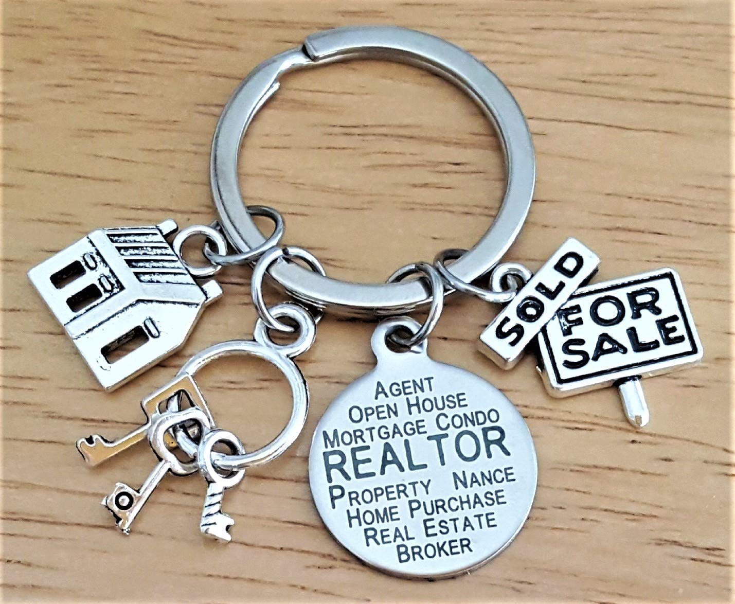 Realtor Keychain - House Charm Key Ring for Real Estate Agents, Broker Gift, Home Sale Charm - Perfect for Closing Gifts, Realtor Appreciation & Housewarming Presents