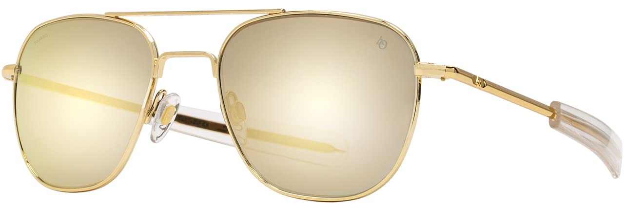 AO Original Pilot Sunglasses - Polarized Mirrored Aviator Glasses with SkyMaster Lenses & Bayonet Temple - Perfect for Driving, Flying, and Outdoor Sports