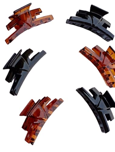 Best Plastic Hair Claw Clips for Women & Girls - Korean Transparent Hair Clutcher (5-Pack) - Perfect for Ponytails, Buns & Everyday Hairstyles