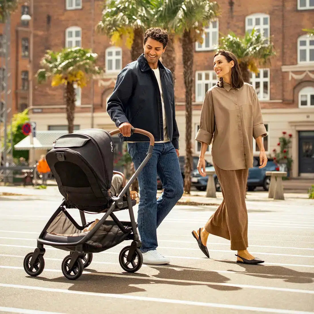 Nuna Swiv Stroller - Lightweight Compact Baby Stroller with 360° Swivel Wheels | Perfect for Travel, Shopping & Daily Walks (Biscotti Color)