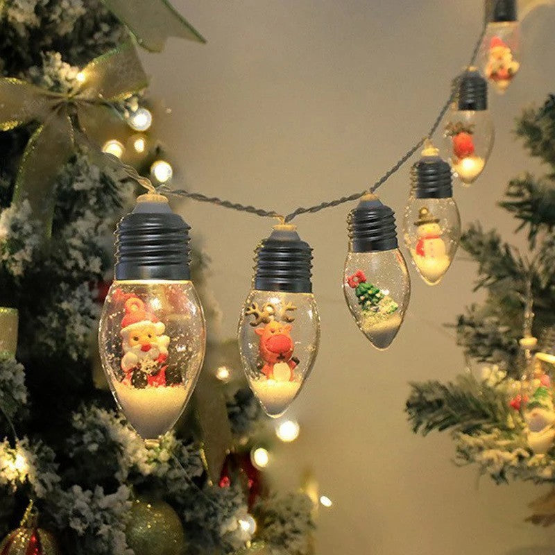 Christmas Snow Globe String Lights - 20 LED Winter Holiday Decorations for Indoor & Outdoor Use - Perfect for Xmas Tree, Mantel, Window, and Party Decor