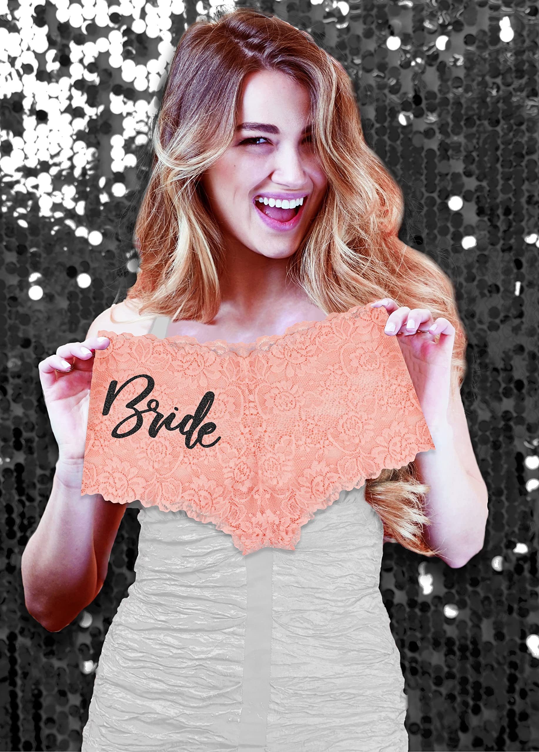 Sparkling Rhinestone Bridal Panties - Funny Bachelorette Party Gift for Bride - Sexy Lingerie Shower Present - Perfect for Wedding Night & Honeymoon Getaway