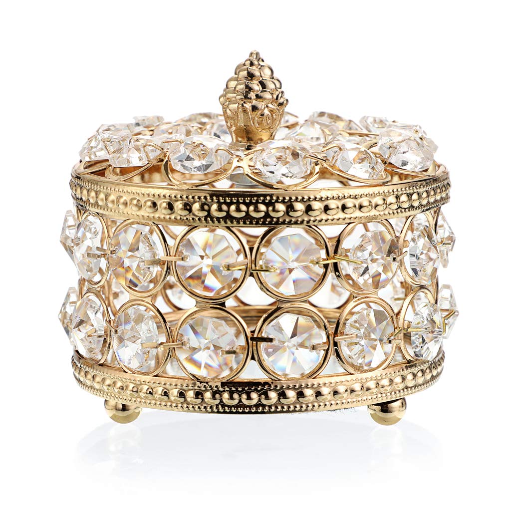 Hipiwe Crystal Jewelry Box with Mirror - Elegant Jewelry Organizer for Rings, Earrings, Necklaces | Perfect for Home Decor, Gift & Keepsake Storage | Great for Bedroom Vanity, Dresser & Travel