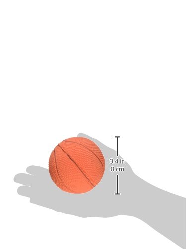 **Durable Latex Basketball Dog Toy - 3 Inch Chew Toy for Small & Medium Dogs - Interactive Play & Teeth Cleaning for Puppies and Adult Dogs**