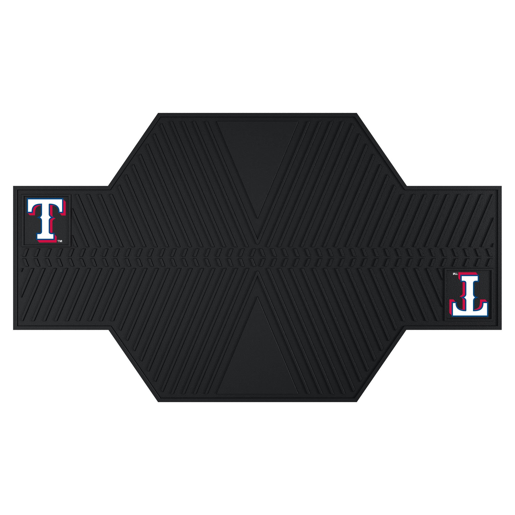 FANMATS 15366 MLB Texas Rangers Motorcycle Floor Mat - Durable Non-Slip Rubber Mat for Motorcycles, Perfect for Garage, Shed, or Workshop Decoration - Officially Licensed MLB Team Merchandise