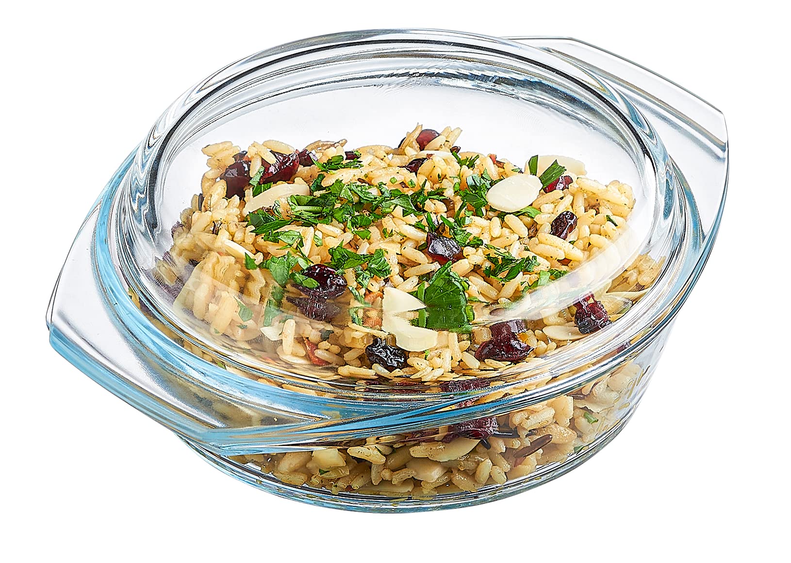 Simax 24oz Round Borosilicate Glass Casserole Dish with Lid - Oven, Microwave & Freezer Safe - 0.75 Qt European-Made Baking Dish for Casseroles, Lasagna & Meal Prep