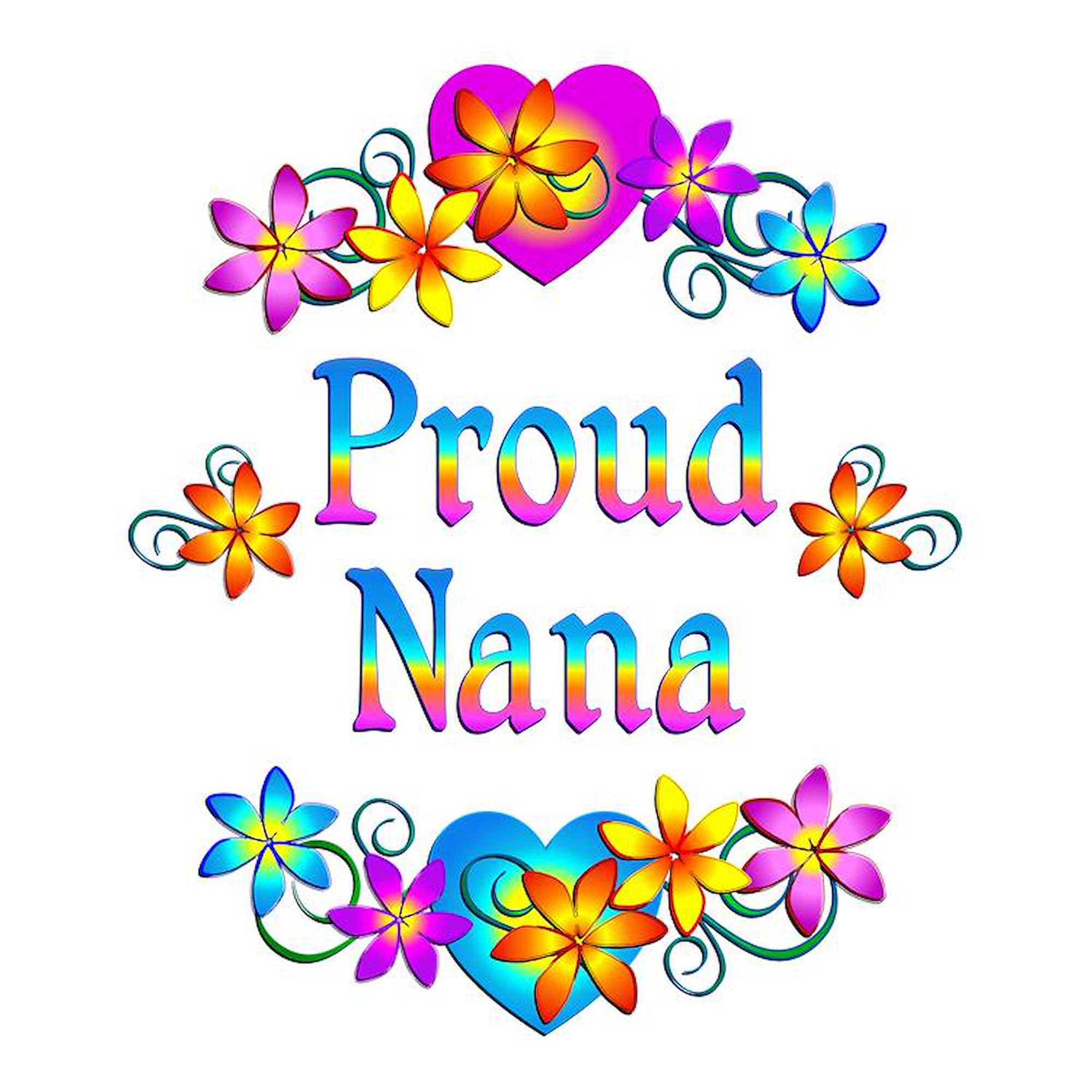 Proud Nana Flowers 3x3 Inch Square Car Magnet - Strong Magnetic Bumper Display for Grandparents - Perfect for Cars, Trucks & Metal Surfaces - Show Your Love While Driving